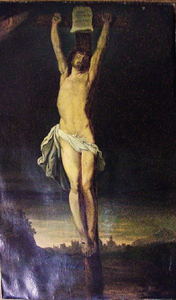 VW-P017-Ag0098 Schilderij van de gekruisigde Christus