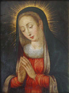 VW-P017-Ag0118b Schilderij van Maria in aanbidding