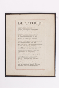 VW-P023-005 Gedicht De Capucijn , geschreven door A. van der Muere