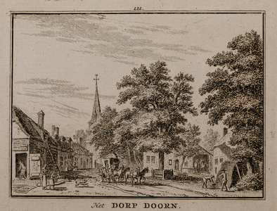  Gezicht vanuit de richting Leersum op het dorp Doorn, met kerk (no. 111)