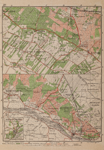  Kaart, in twee delen, van het zuidoosten van de provincie Utrecht, met tracé stoomtrams