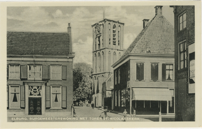 Nr.: 697 - Elburg burgemeesterswoning met toren St. Nicolaarkerk Burgemeesterwoning met toren St. Nicolaaskerk