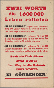 snv008000049 131, Affiche van de geallieerden met een oproep aan Duitse soldaten tot overgave, z.j.
