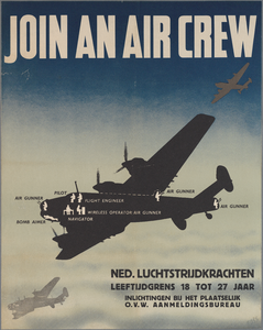 snv008000056 129, Affiche van de Nederlandse Luchtstrijdkrachten om dienst te nemen als bemanningslid op een ...
