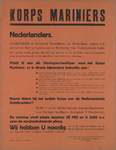 snv008000063 152, Affiche van de Recruterings Officier voor het Korps Mariniers betreffende een oproep om als ...