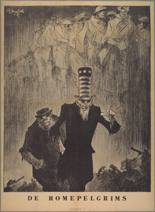 snv008000093 72, Affiche ” De Romepelgrims ” met voorstellingen van Roosevelt en Churchill, 1943 mei