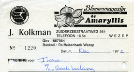 17 Bloemenmagazijn de Amaryllis; Wezep; 1972