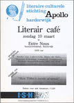 SNV008000202 0031, literaire culturele stichting Apollo harderwijk; Literair café in 'Entre Nous', 10 maart