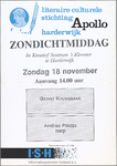 SNV008000217 0046, literaire culturele stichting Apollo harderwijk; Zondichtmiddag, 18 november