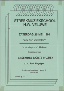 SNV008000534 0168, Streekmuziekschool N.W. Veluwe; 'Dag van de Muziek', 25 mei 1991