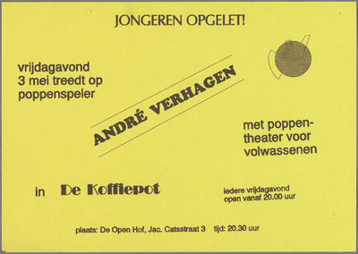 SNV008001869 1710, Poppentheater André Verhagen: in De Koffiepot, vrijdag 3 mei