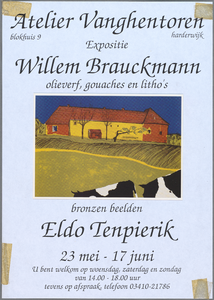 SNV008001997 1738, Expositie Willem Brauckmann met olieverf, gouaches en litho's en bronzen beelden van Eldo Tenpierik, ...