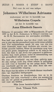 374_01_0104_a Adriaans, Johannes Wilhelmus: geboren op 12 november 1884 te Wijnandsrade, overleden op 27 april 1957 te ...