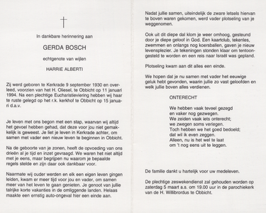 374_02_1257 Bosch, Gerda: geboren op 9 september 1930 te Kerkrade, overleden op 11 januari 1994 te Obbicht