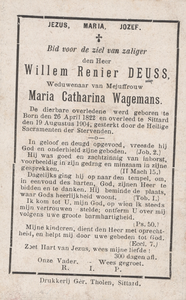 374_04_0522 Deuss, Willem Renier: geboren op 26 april 1822 te Born, overleden op 19 augustus 1904 te Sittard