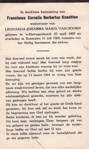 374_11_0614 Knechten, Franciscus Cornelis Norbertus: geboren op 25 april 1905 te 's - Hertogenbosch, overleden op 11 ...