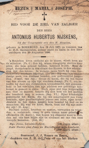 374_14_0227 Nijskens, Antonius Hubertus: geboren op 12 juli 1871 te Roermond, overleden op 23 augustus 1896 te Roermond