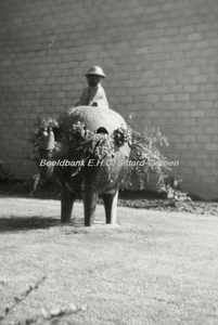 EHC-0001663 Beeld van een boer op een spaanse ezel en een bos klaver