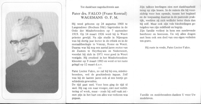 407_0439 Bidprentje van Pater drs. Falco Wagemans O.F.M. 