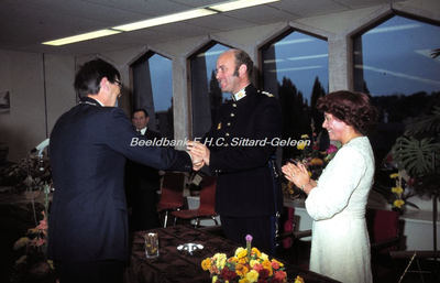 EHC-072-34 Receptie van de Heer E. Nicoll bij zijn benoeming tot nieuwe Korpschef van Politie te Sittard op 27-10-1978. ...