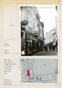 111. Limbrichterstraat 4Straatbeeld met gevelaanzicht en eronder de kadastrale aanduiding van het pand op de kaart