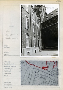 231. Oude Markt 5 met gedeelte gebouwen KloostercomplexStraatbeeld met gevelaanzicht en eronder de kadastrale ...