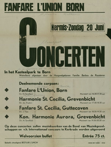 547_001_145 Born: MuziekFanfare L'Union Born organiseert Concerten in het Kasteelpark te Bornkermis-zondag 20 juni