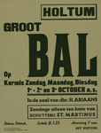 547_001_150 Holtum: MuziekGroot bal in de zaal van dhr. H. Ariaanszondag 01, maandag 02, dinsdag 03 oktober