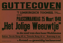 547_001_153 Guttecoven: ToneelHet Limburgs Toneel speelt Het Jolige Weeuwtje in de zaal van de heer Nohlmanspaasmaandag ...