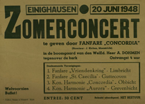 547_001_206 Einighausen: MuziekZomerconcert door Fanfare Concordia in de boomgaard van de heer A. Domen20 juni 1948