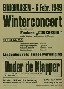 547_001_207 Einighausen: MuziekWinterconcert door fanfare Concordia in zaal van Oppen met opvoering door Lindenheuvels ...