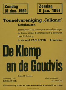 547_001_224 Einighausen: ToneelKlucht in 3 bedrijven door H. Frieling van De klomp en de goudvis in zaal van ...