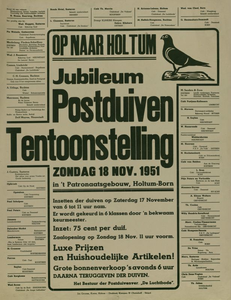 547_001_262 Holtum: DuivensportJubileum postduiven tentoonstelling in het patronaatsgebouw te Holtumzondag 18 november 1961