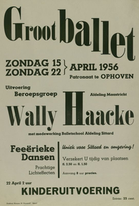 547_001_360 Wijk Ophoven, Sittard: Dansen, balletBalletuitvoering in het patronaat te Ophovenzondag 15 en 22 april 1956