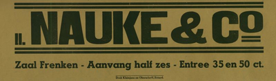 504_001_410 Advertenties zonder plaats: MuziekNauke & Co In zaal Frenken om half 6z.d.