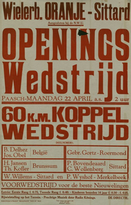 547_001_456 Sittard: WielrennenOpeningswedstrijd 60 km koppelwedstrijd op de wielerbaan Oranje te Sittardmaandag 22 april