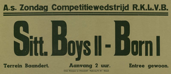 547_001_554 Sittard: Voetbal Sittardse BoysCompetitiewedstrijd Sittardse Boys II - Born I op terrein Baandertz.d.