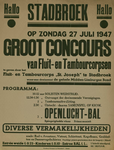 547_001_563 Wijk Stadbroek, Sittard: MuziekGroot concours van Fluiit- en Tamboukorpsenzondag 27 juli 1947