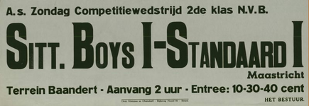 547_001_637 Sittard: Voetbal Sittardse BoysCompetitiewedstrijd Sittardse Boys I - Standaard I (Maastrciht) op terrein ...