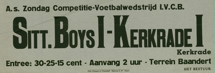 547_001_645 Sittard: Voetbal Sittardse BoysCompetitiewedstrijd Sittardse Boys I - Kerkrade I <op terrein Baandertz.d.