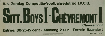 547_001_647 Sittard: Voetbal Sittardse BoysCompetitiewedstrijd Sittardse Boys I - Chèvremont I op terrein Baandertz.d.