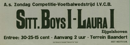 547_001_649 Sittard: Voetbal Sittardse BoysCompetitiewedstrijd Sittardse Boys I - Laura I (Eijgelshoven) op terrein ...