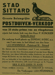 547_001_728 Sittard: DuivensportGrote belangrijke postduiven-verkoop zijnde het totale hok van dhr. P. Roncken te ...