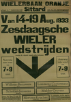 547_001_800 Sittard: WielrennenZesdaagse wielerwedstrijden op wielerbaan Oranje14-19 augustus 1933