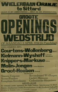 547_001_801 Sittard: WielrennenGrote openingswedstrijd op wielerbaan Oranje te Sittardzondag 02 april 1934