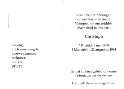 809_03_0191 -, Christoph : geboren op 3 mei 1968 te Krefeld, overleden op 22 augustus 1994 te Maastricht