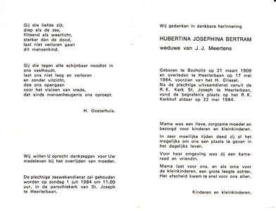 812_02_0012 Bertram, Hubertina Josephina : geboren op 21 maart 1909 te Bocholtz, overleden op 17 mei 1984 te Heerlerbaan