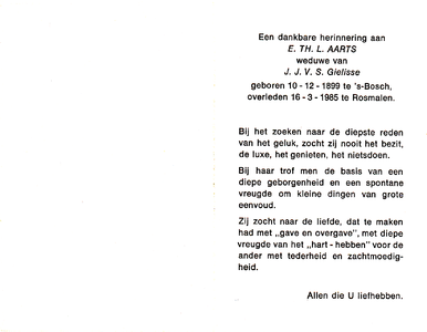 815_01_0060 Aarts, E Th L.: geboren op 10 december 1899 te 's-Bosch, overleden op 16 maart 1985 te Rosmalen