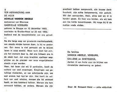 815_01_0095 Abeele, vanden, Achille : geboren op 12 december 1903 te Brugge, overleden op 25 mei 1982 te Knokke-Heist