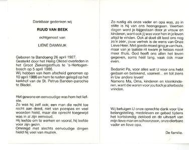 815_02_0709 Beek, van, Ruud : geboren op 26 april 1927 te Bandoeng, overleden op 5 april 1986 te 's Hertogenbosch